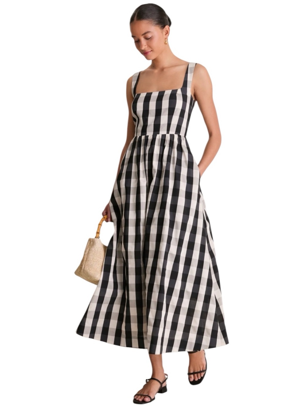 NEW Tuckernuck Esme Dress. Midnight Check. S. NWT - Picture 1 of 9